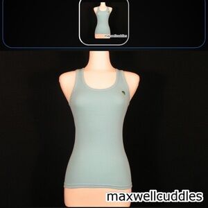 J CREW FROG CRITTER EMBROIDERED FAVORITE TANK TOP Medium NWT Aqua light blue New